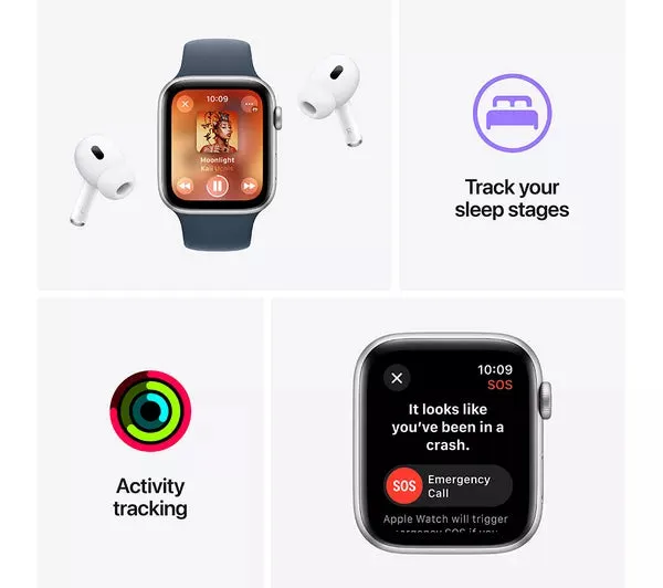 Apple Watch SE 2 GPS, 40mm Starlight Aluminium Case with Starlight Sport Band - Very Good