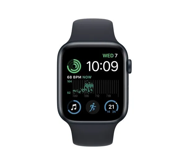 Apple Watch SE 2 GPS, 44mm Midnight Aluminium Case with Midnight Sport Band - Pristine