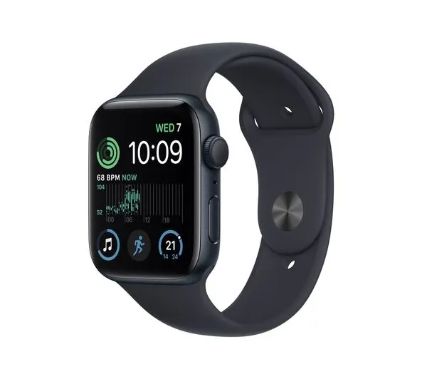 Apple Watch SE 2 GPS, 44mm Midnight Aluminium Case with Midnight Sport Band - Pristine