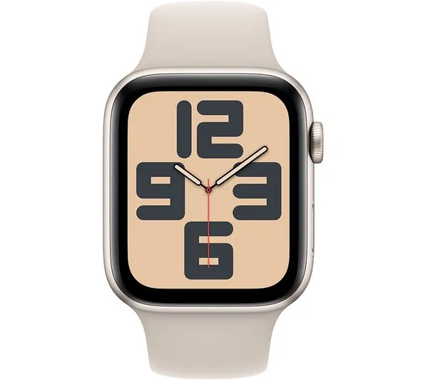 Apple Watch SE 2 GPS, 44mm Starlight Aluminium Case with Starlight Sport Band - S/M - Pristine
