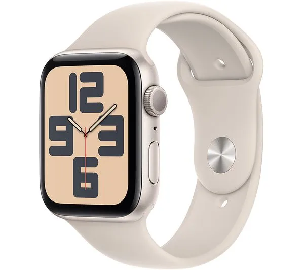 Apple Watch SE 2 GPS, 44mm Starlight Aluminium Case with Starlight Sport Band - S/M - Pristine