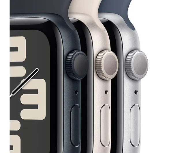 Apple Watch SE 2 GPS, 44mm Starlight Aluminium Case with Starlight Sport Band - S/M - Pristine