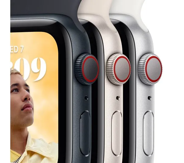 Apple Watch SE 2 GPS   Cellular, 44mm Silver Aluminium Case with White Sport Band - Pristine