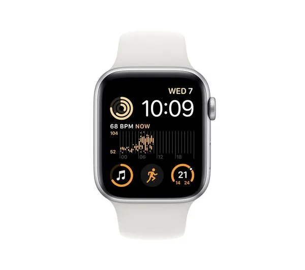 Apple Watch SE 2 GPS   Cellular, 44mm Silver Aluminium Case with White Sport Band - Pristine