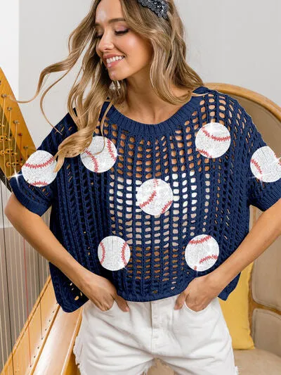 BiBi Baseball Patch Short Sleeve Net Cover-Up