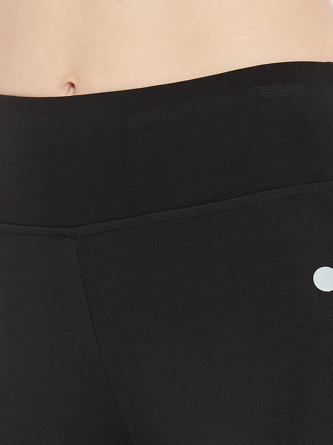 Black Active Marble Print Ankle-Length Tights