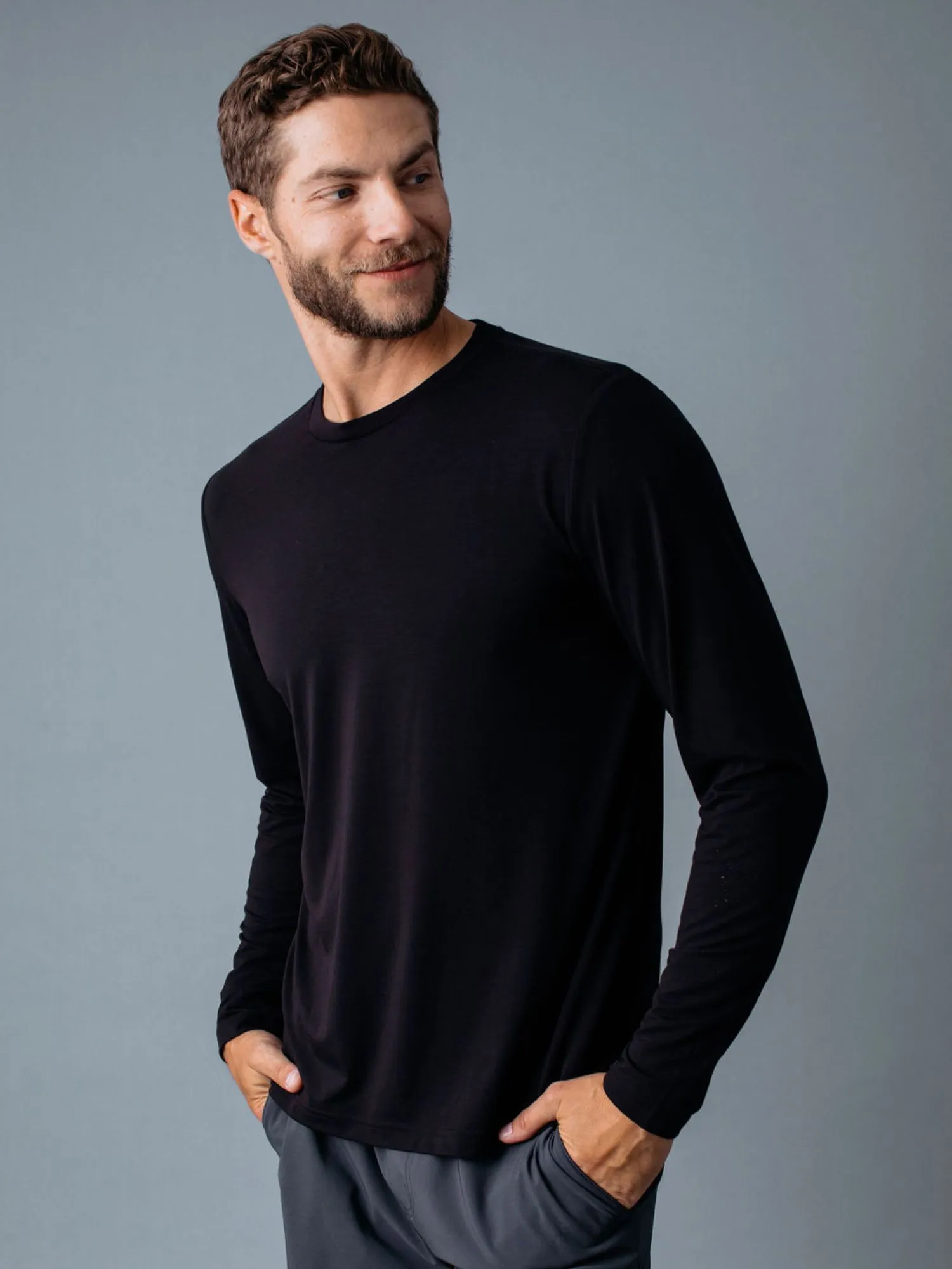 Black Performance Long Sleeve Crew FINAL SALE