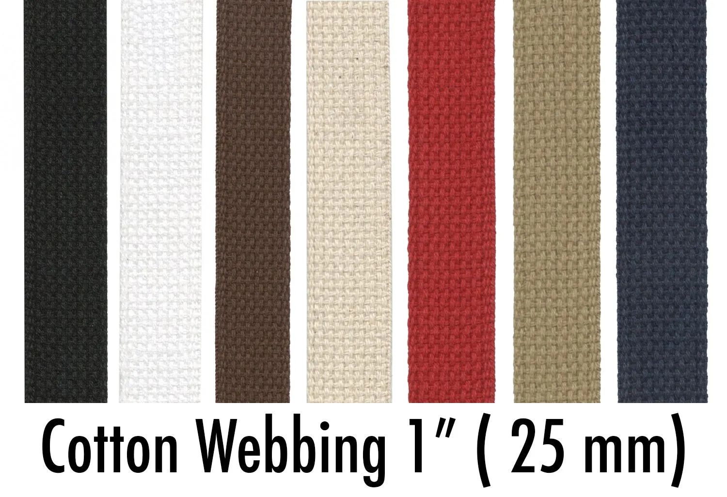 Cotton Webbing 1" (25mm) Wide (Per 1 Yard)