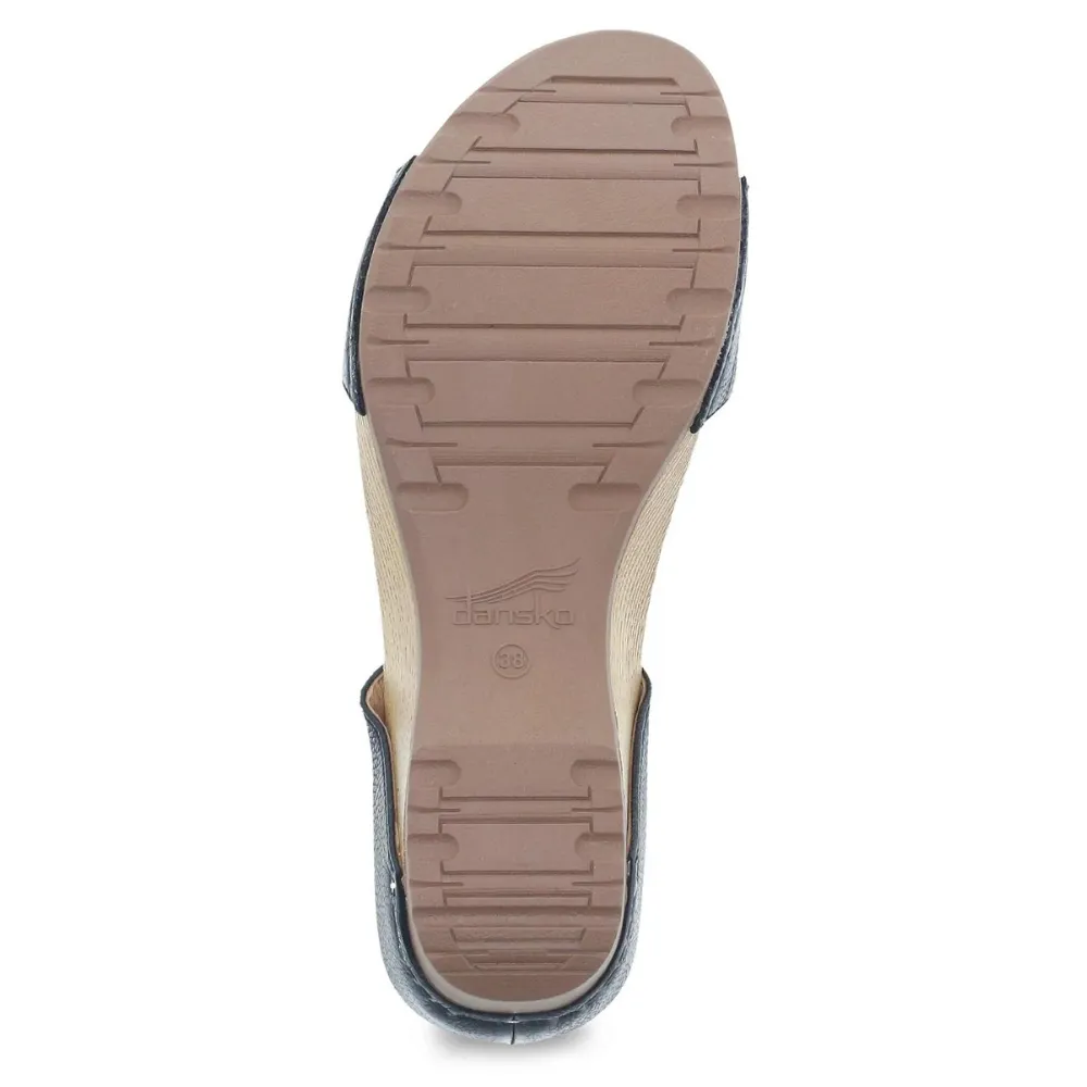 Dansko Tanya Black Milled Burnished Leather Sandal (Women's)