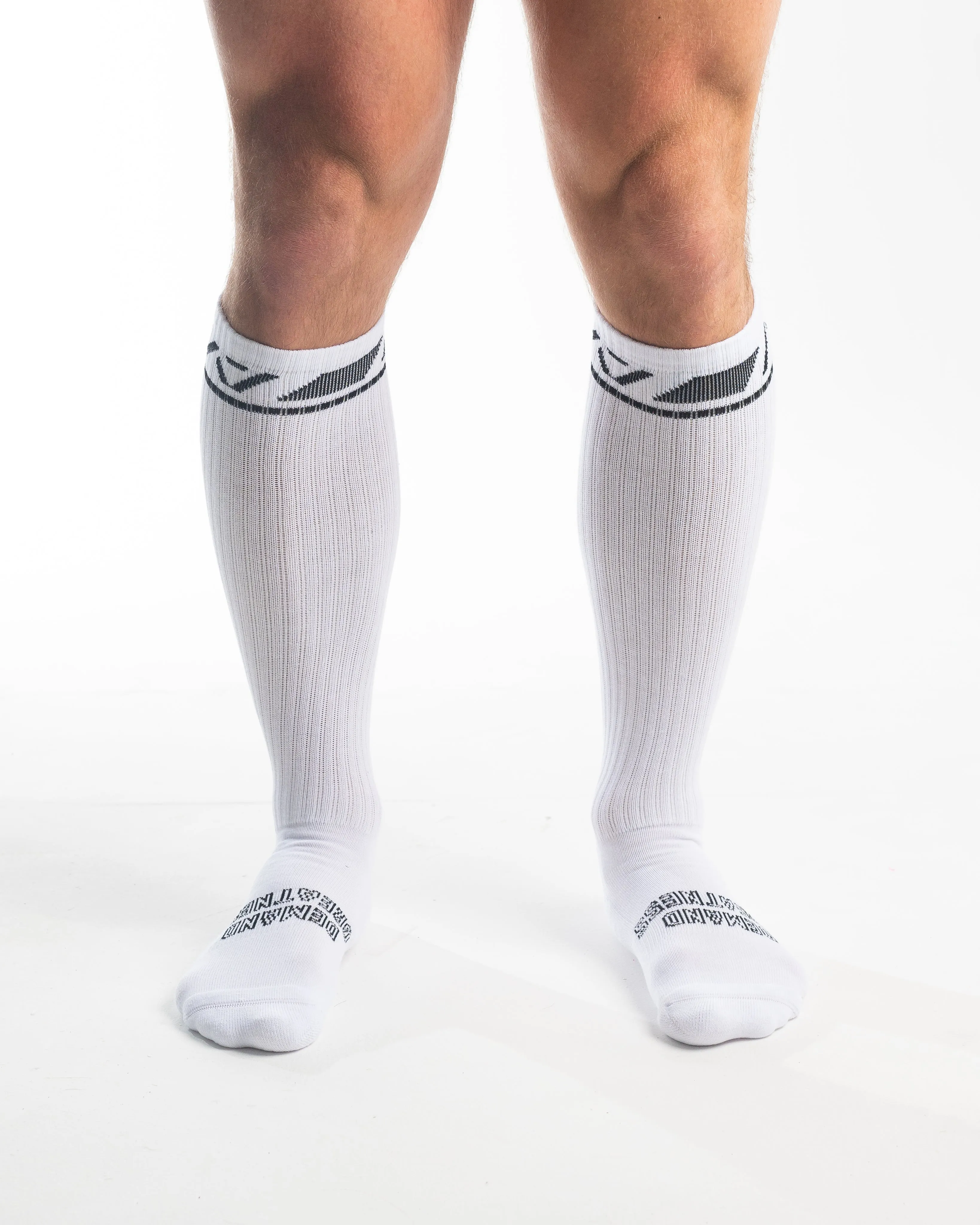 Deadlift Socks - Domino - White