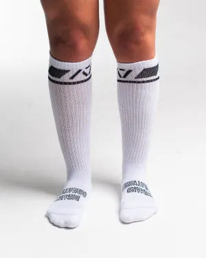 Deadlift Socks - Domino - White