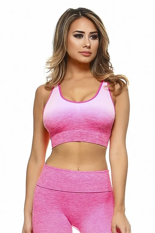 Dip Dye Ombre Activewear Bra Top