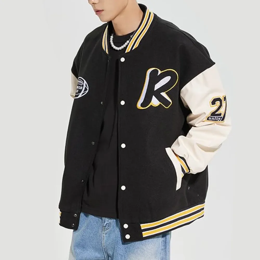 “Embroidered Baseball Jersey” Jacket