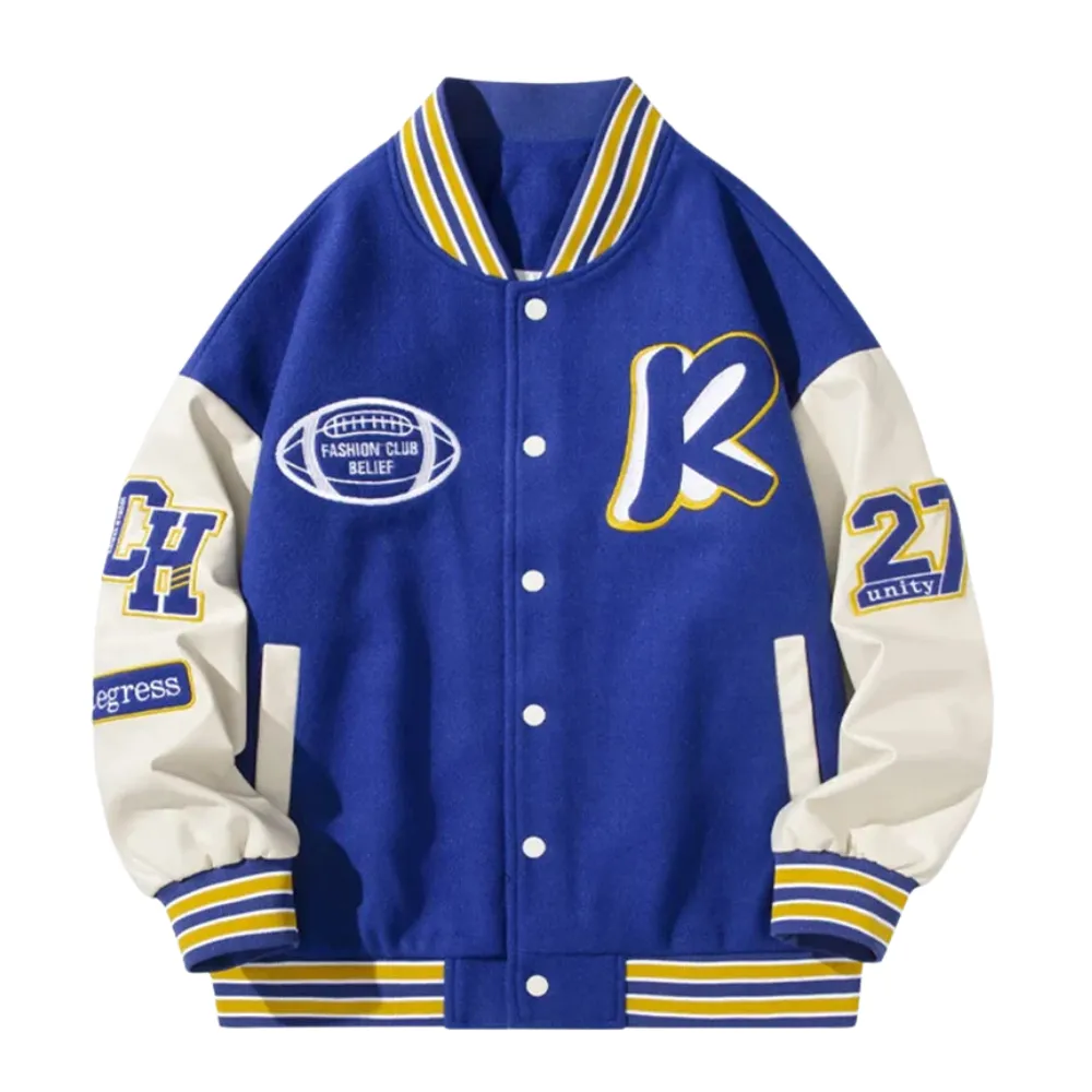 “Embroidered Baseball Jersey” Jacket