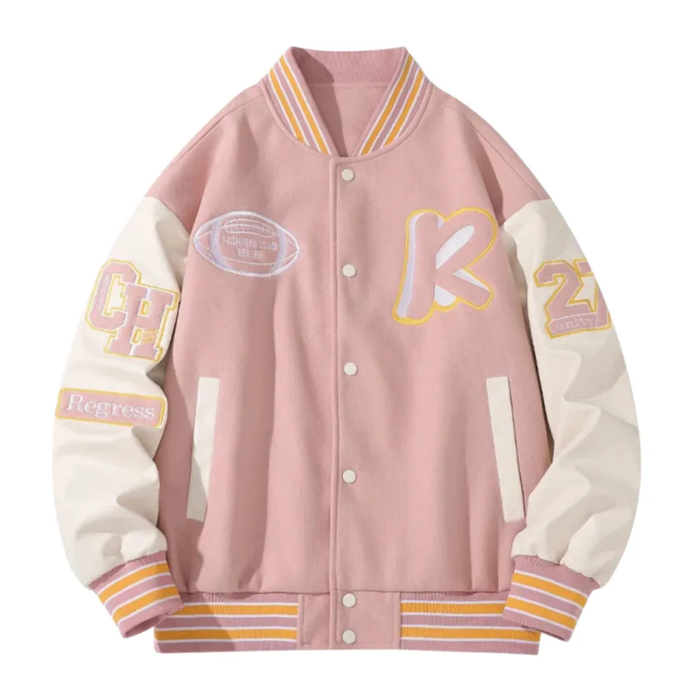 “Embroidered Baseball Jersey” Jacket
