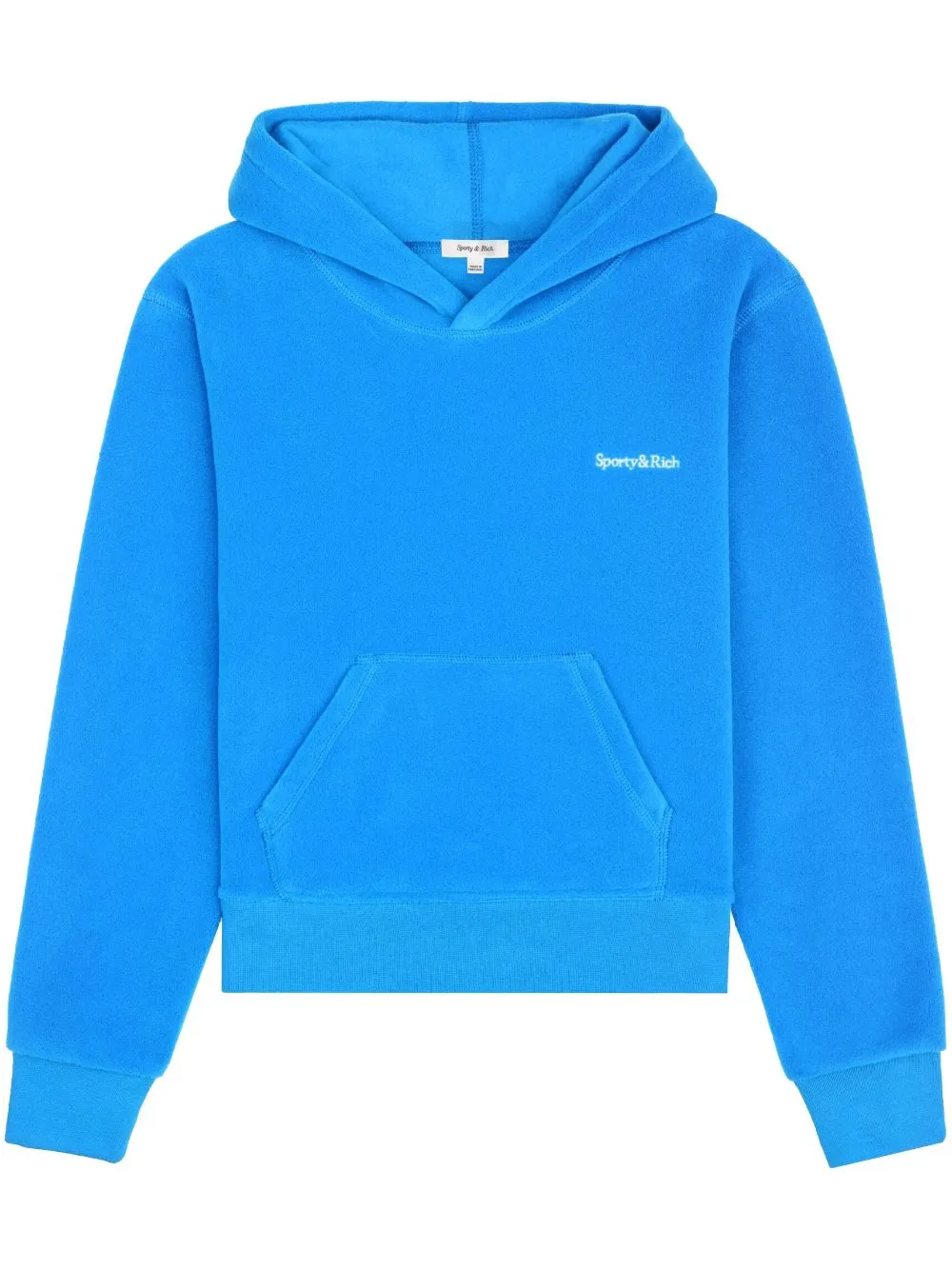 embroidered-logo fleece hoodie