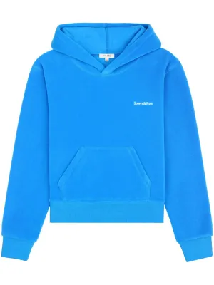 embroidered-logo fleece hoodie