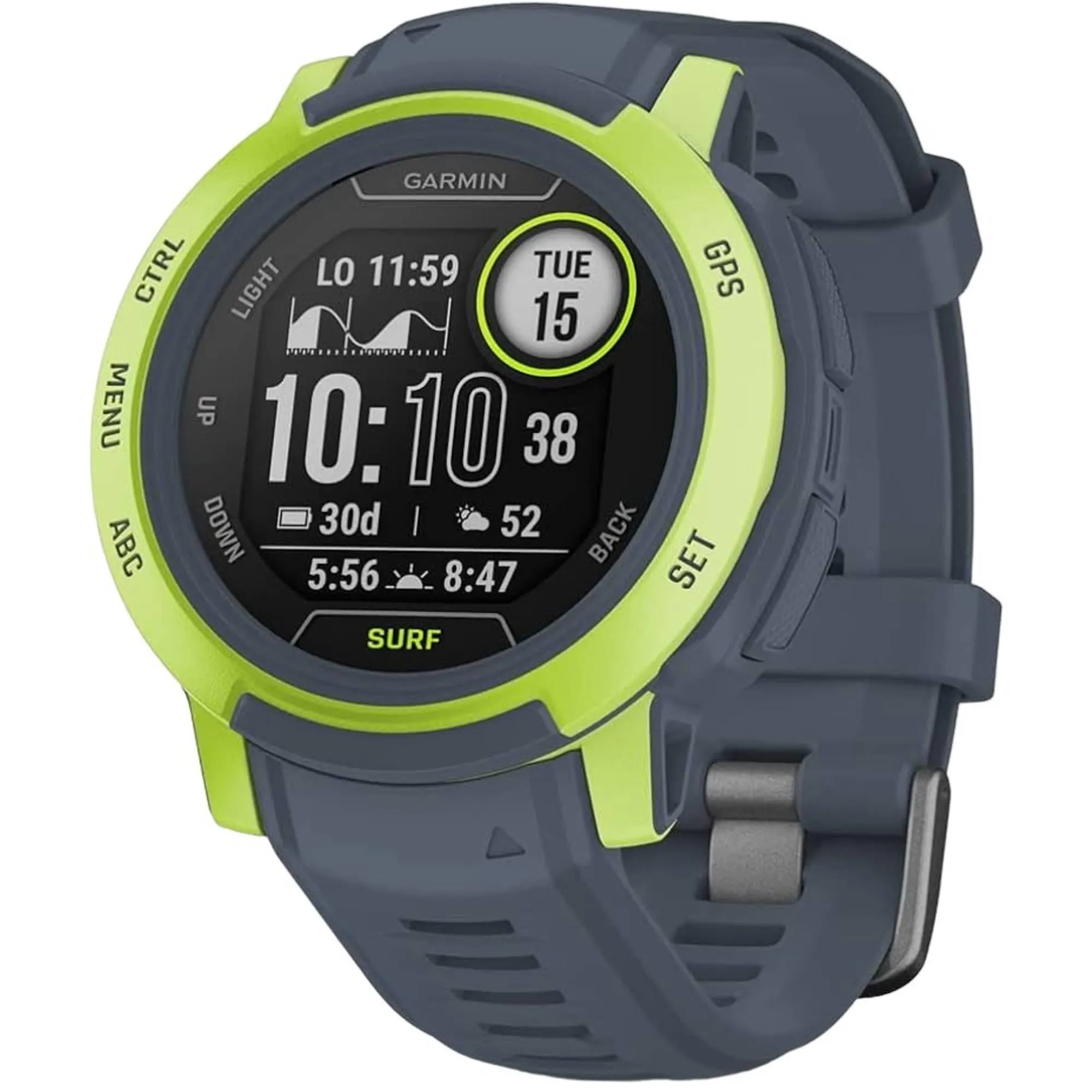 Garmin Unisex Smartwatch - Instinct 2 Surf Edition Blue Rubber Strap | 010-02626-12