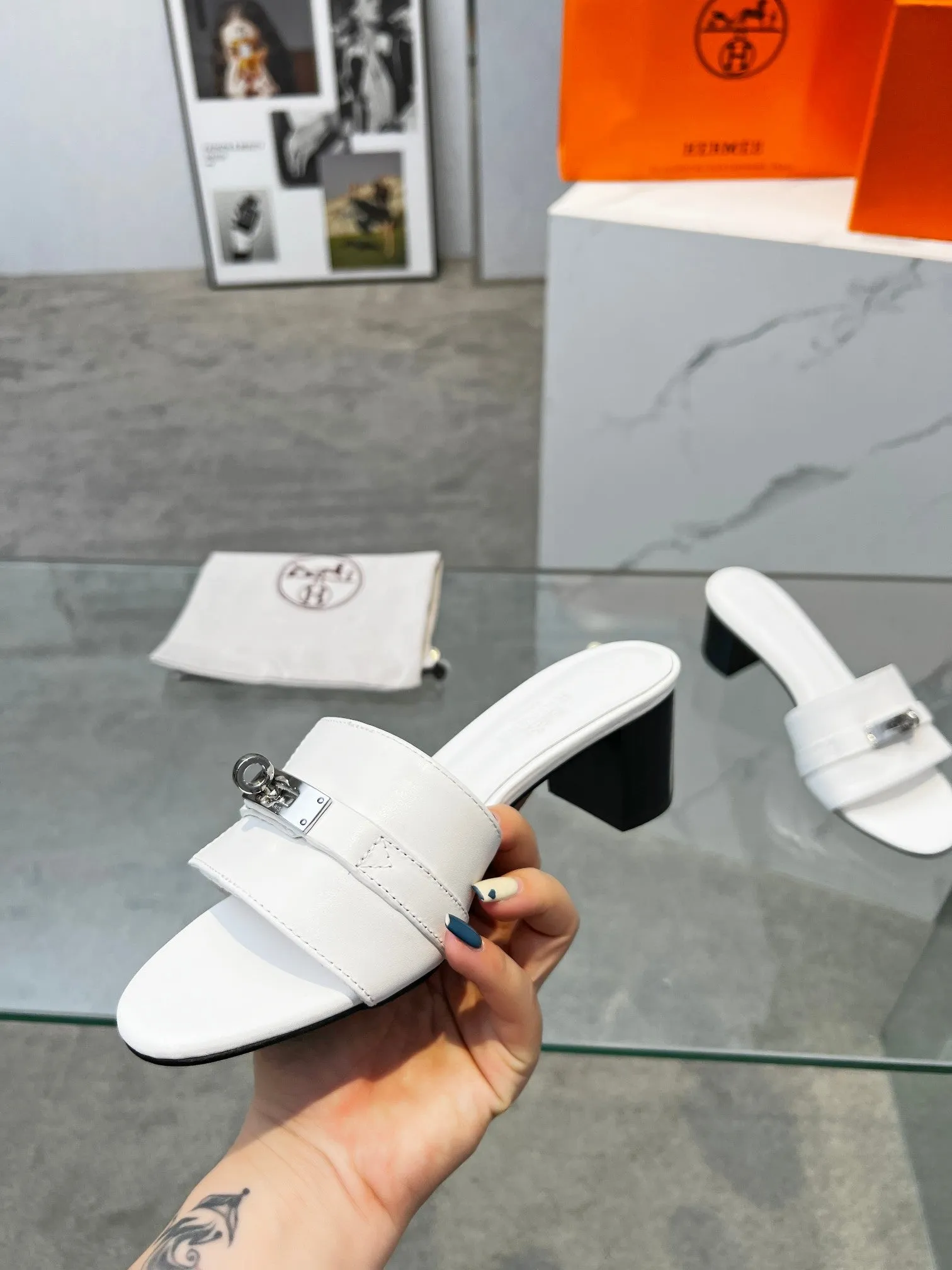 Gigi 50 Sandal White Calfskin