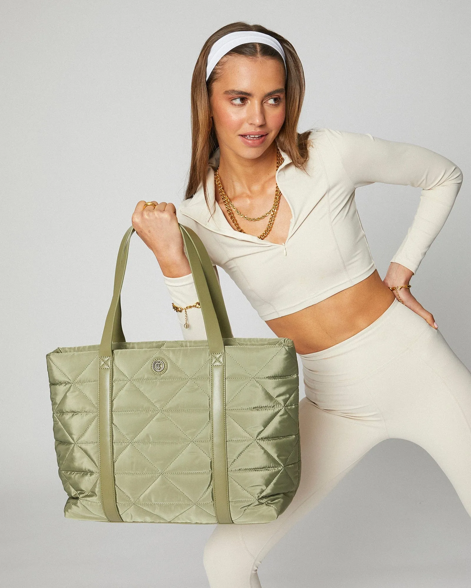 Khaki Billie Sport Tote Bag