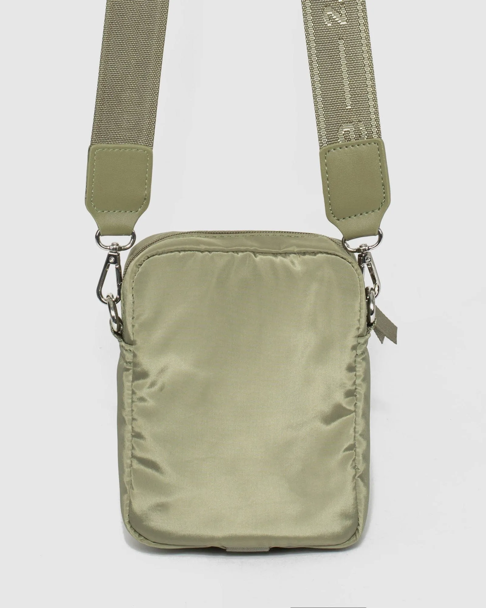 Khaki Emma Lock Crossbody Bag
