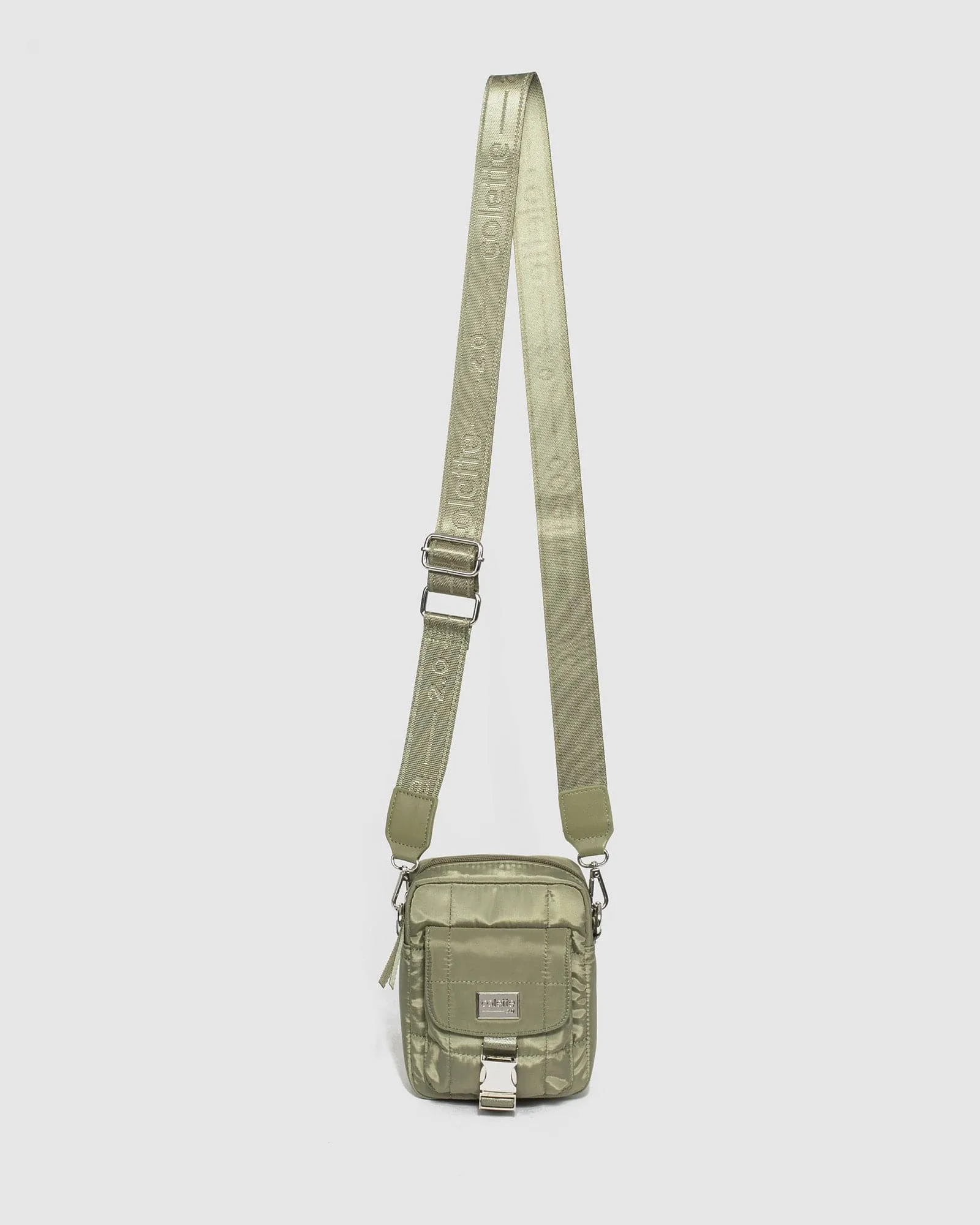 Khaki Emma Lock Crossbody Bag