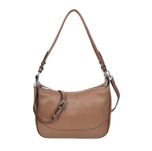 Kitchener Women's Leather  Organiser Hobo Style Shoulder Bag Brown