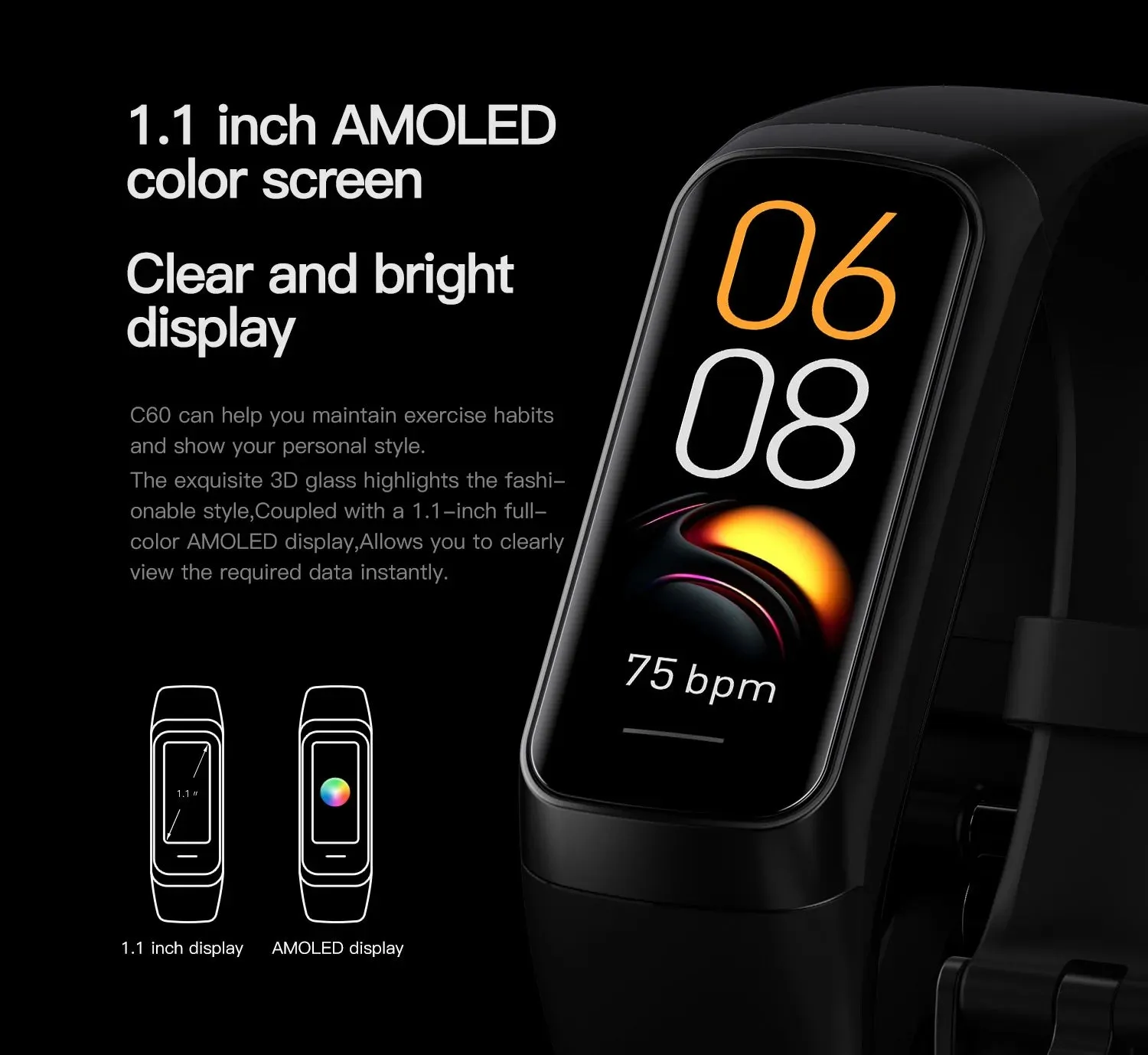 Men Women Waterproof Fitness Tracker Slim Smart Watch