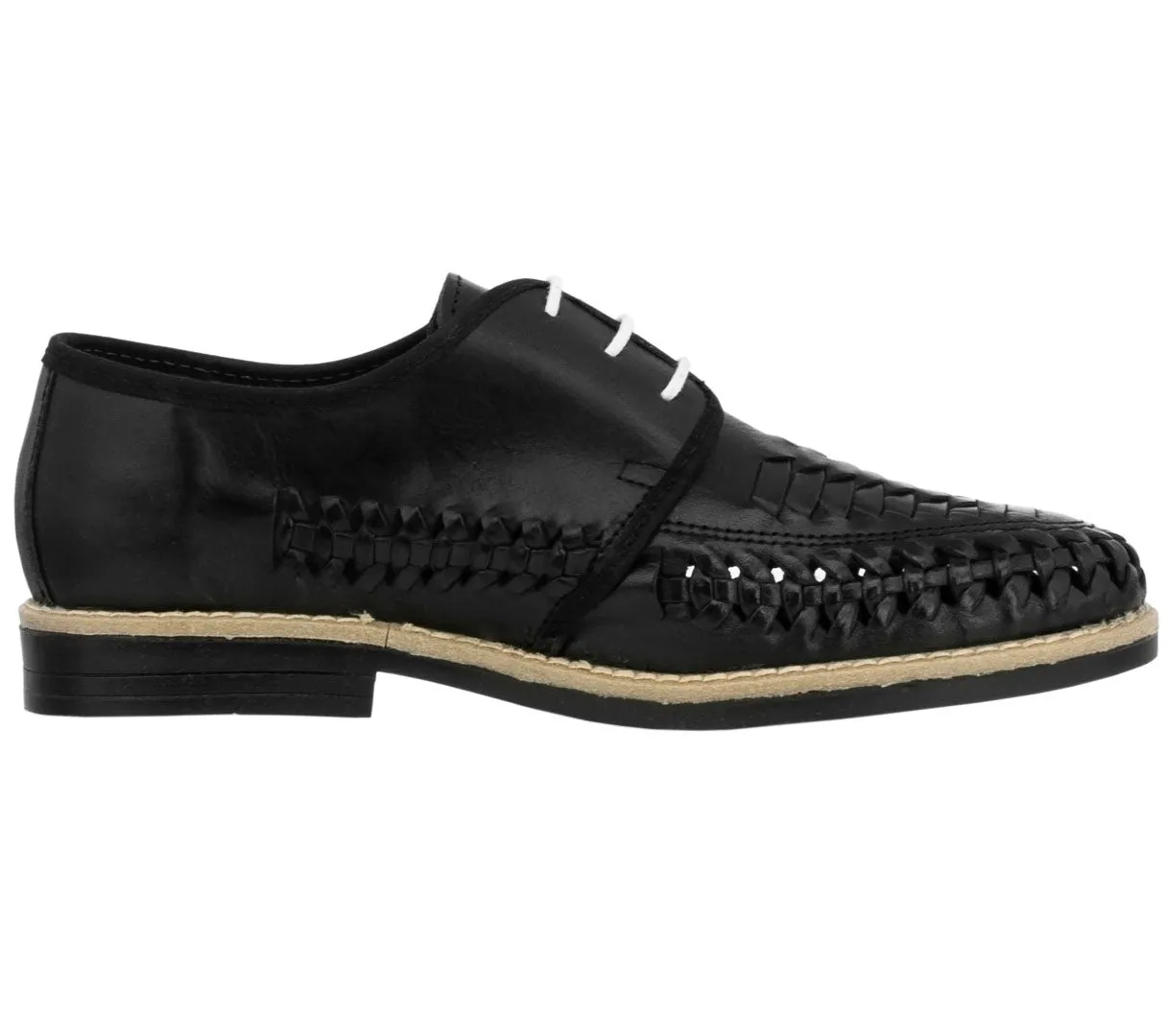Mens Authentic Mexican Huaraches Leather Sandals Closed Toe Black - #198