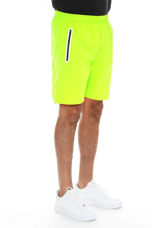 Men's Green Active Sports Performance Running Shorts