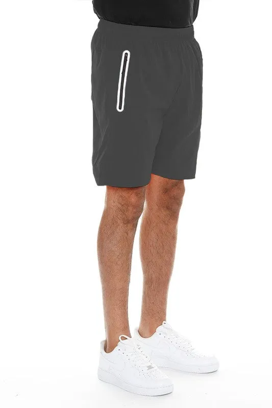 Men's Green Active Sports Performance Running Shorts
