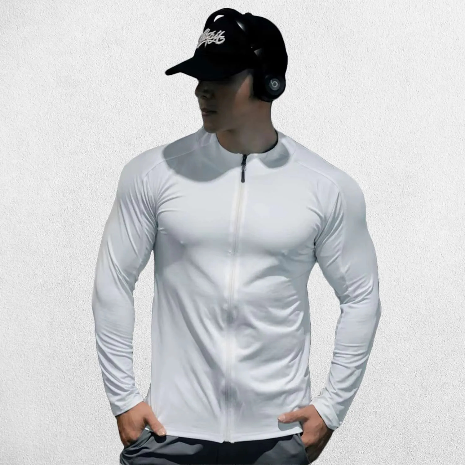 Men's Slim Fit Compression T-Shirt with Zipper, Lightweight and Breathable for Gym Workouts