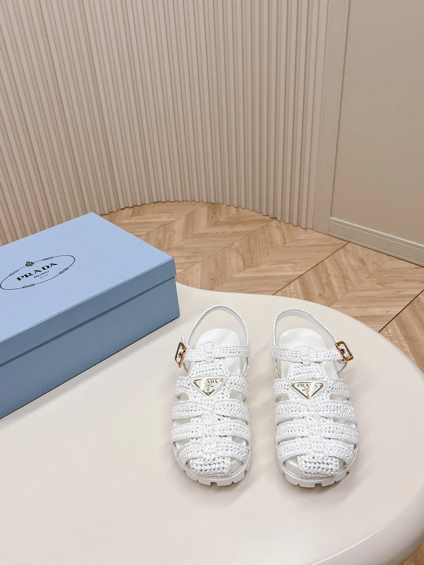 Monolith Crochet Cage Sandals 30 White