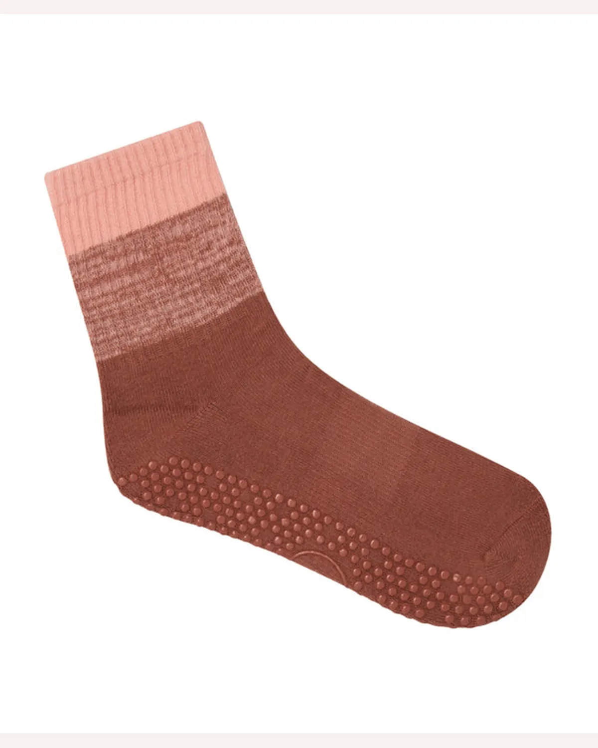 Move Active Crew Non Slip Grip Socks - Fade Red Earth