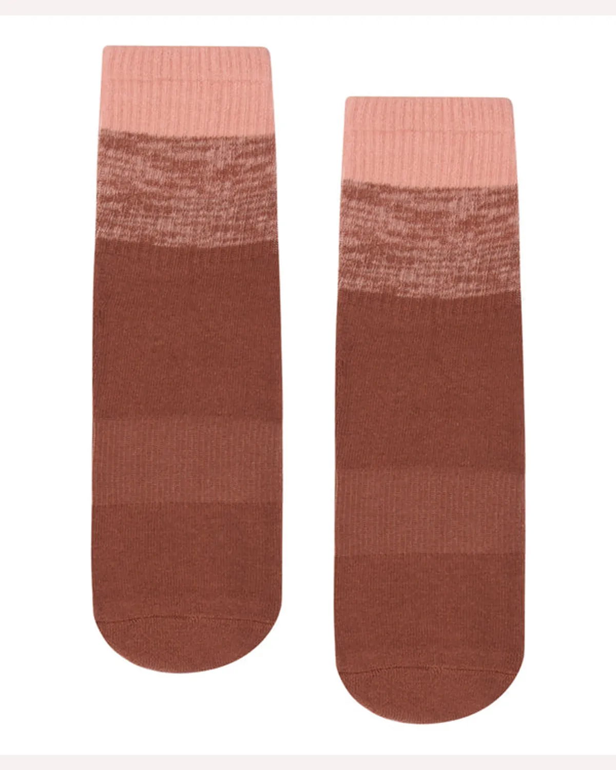 Move Active Crew Non Slip Grip Socks - Fade Red Earth
