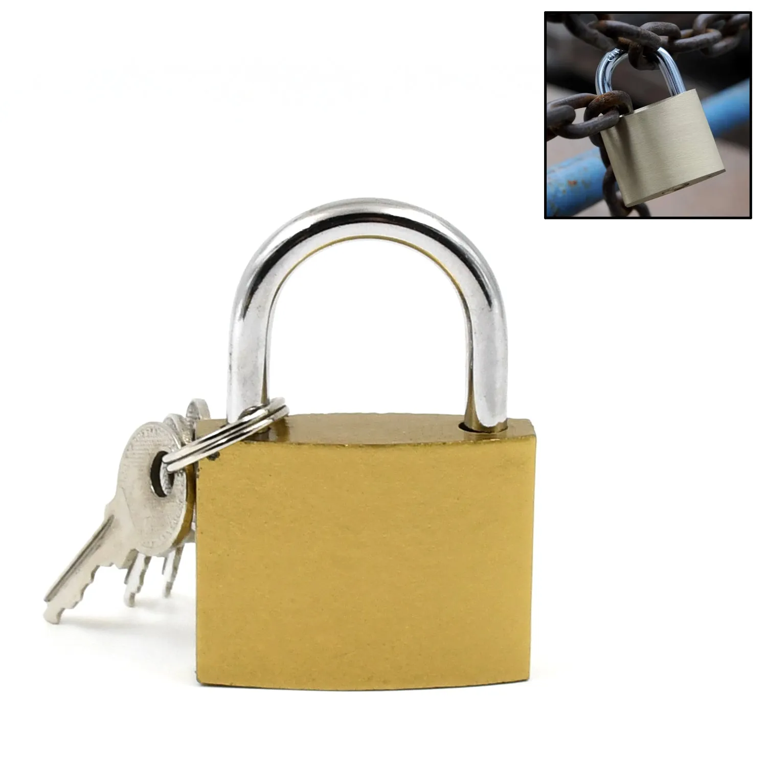Multipurpose Solid 3 Keys Padlock, 38mm, 1 Pc