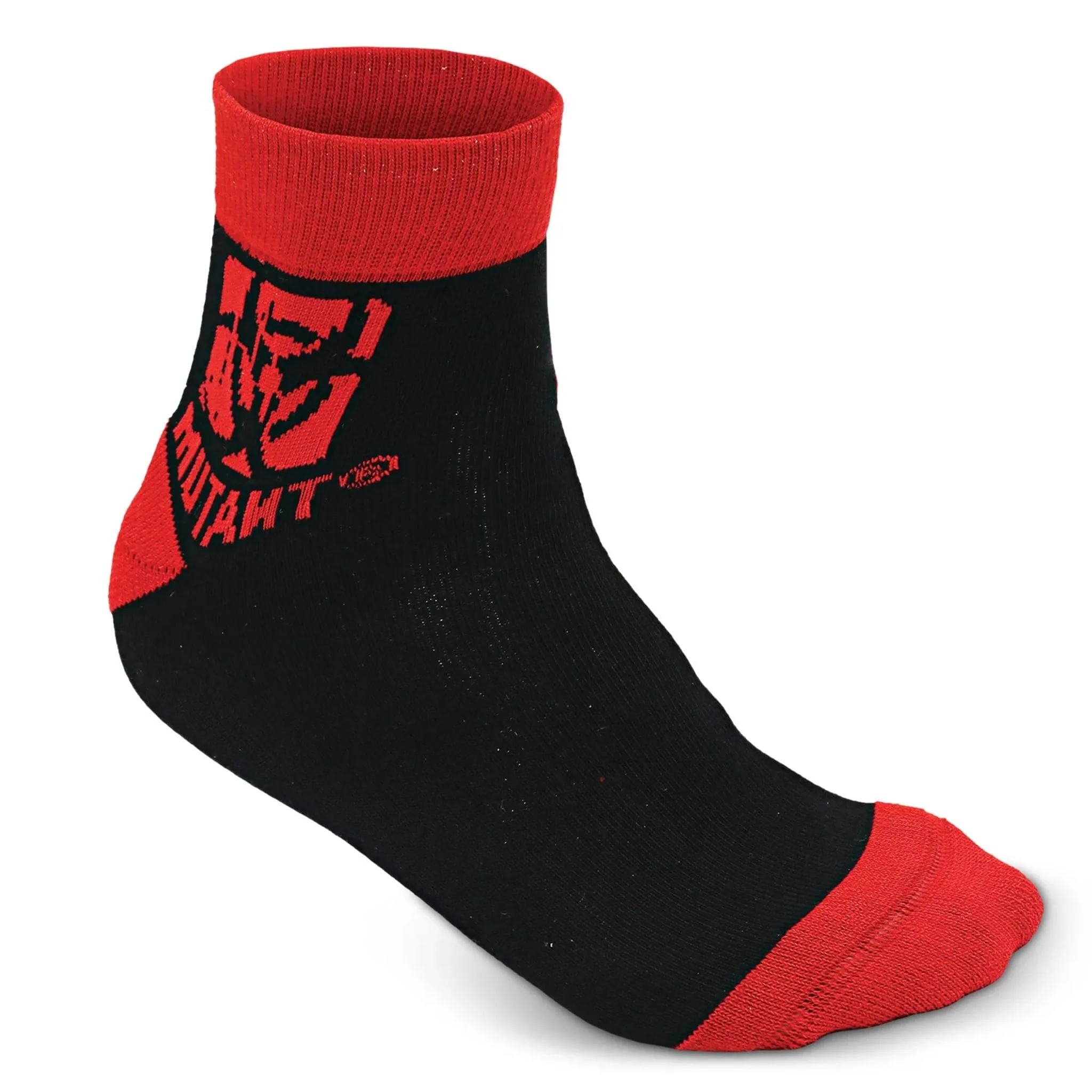 Mutant Quarter Length Gym Socks, Red & Black, Leave Humanity Behind
