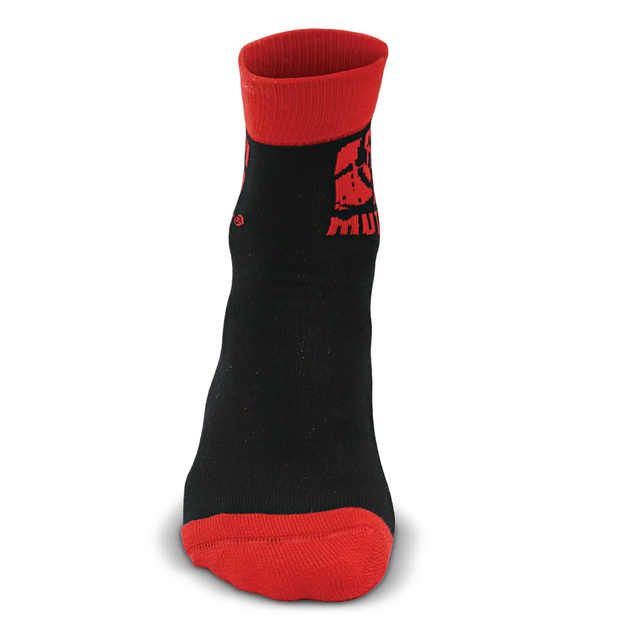 Mutant Quarter Length Gym Socks, Red & Black, Leave Humanity Behind