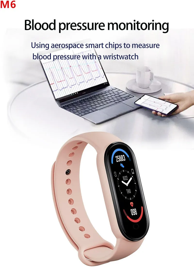 New M6 Smart Watch Men Women Fitness Sports Smart Band Fitpro Version Bluetooth Music Heart Rate Take Pictures Smartwatch