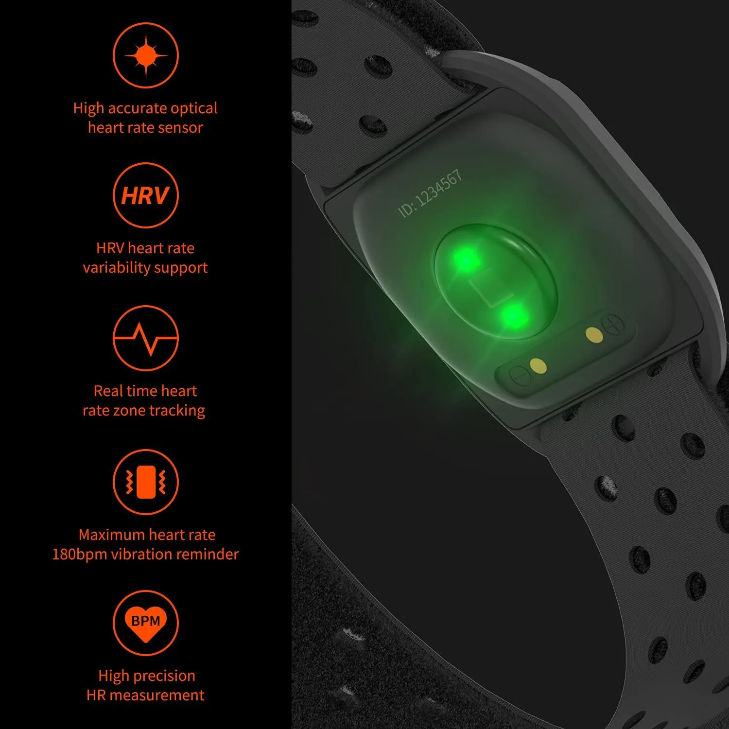 New Retail $60  COOSPO Heart Rate Monitor Armband HW807, Bluetooth 5.0 ANT  HRM with HR Zone LED Indicator, Tracking Heartbeat HRV for Fitness Training, Work with Peloton/Polar/Wahoo/Strava/Zwift/DDP Yoga