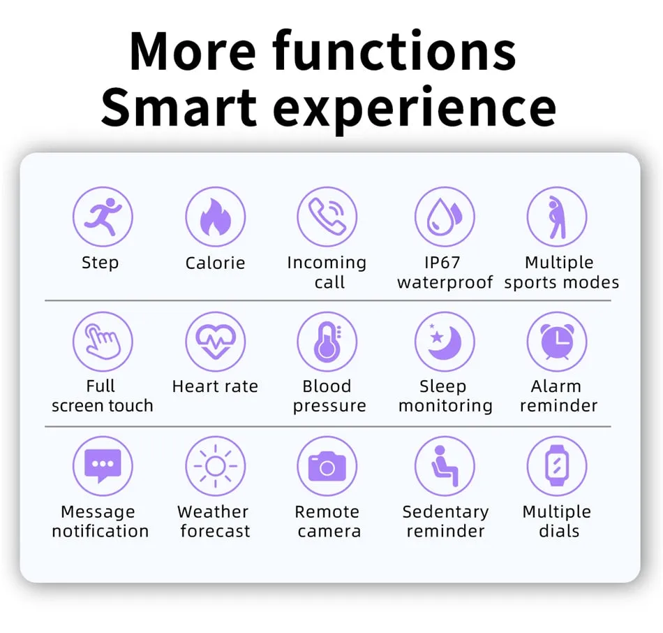 New Smart Watch Men Full Touch Fitness Tracker IP67 waterproof Sports Fitness Watch Ladies Smartwatch for Xiaomi phones Box