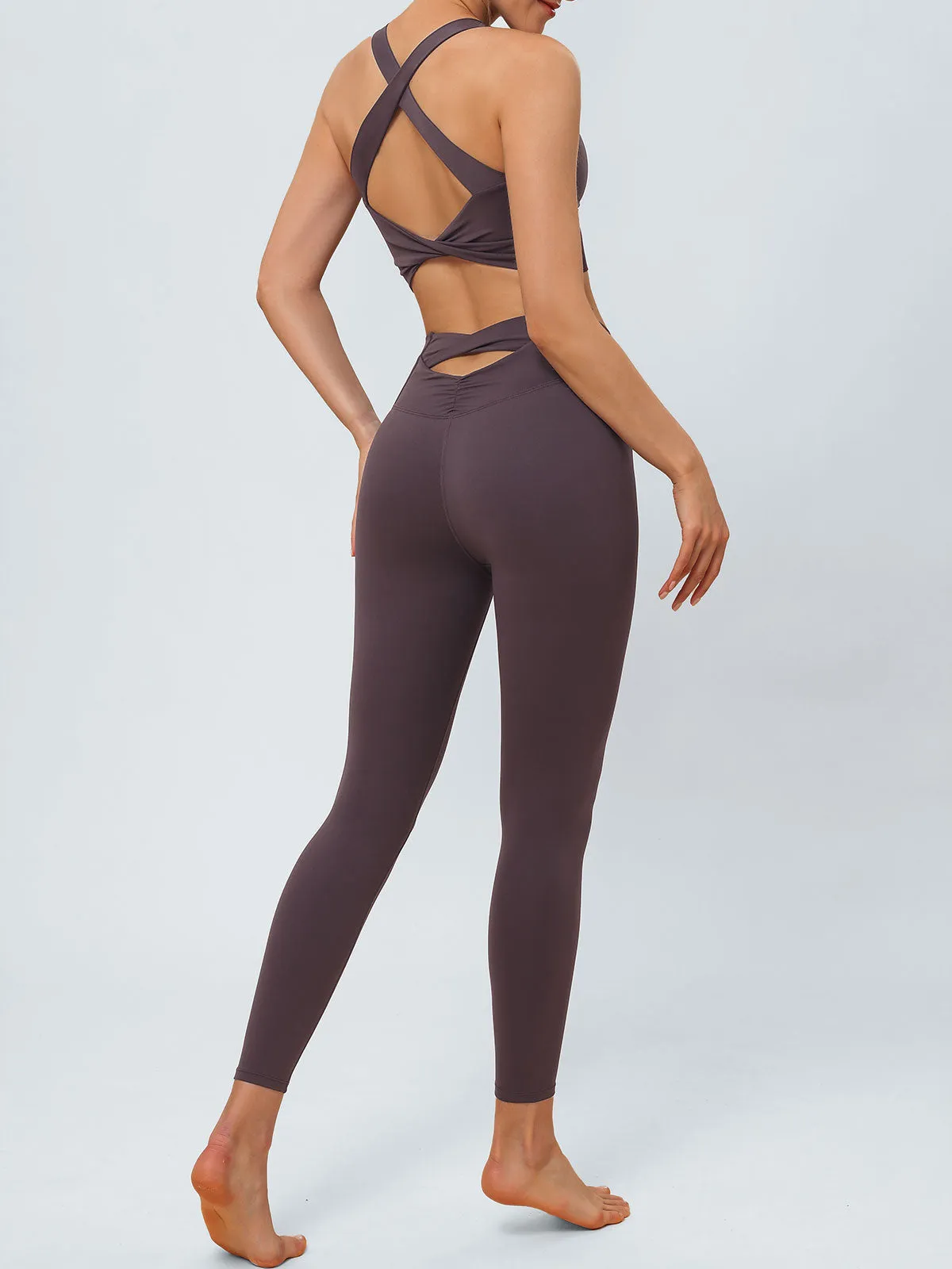Purple Cut Out Leggings 24”