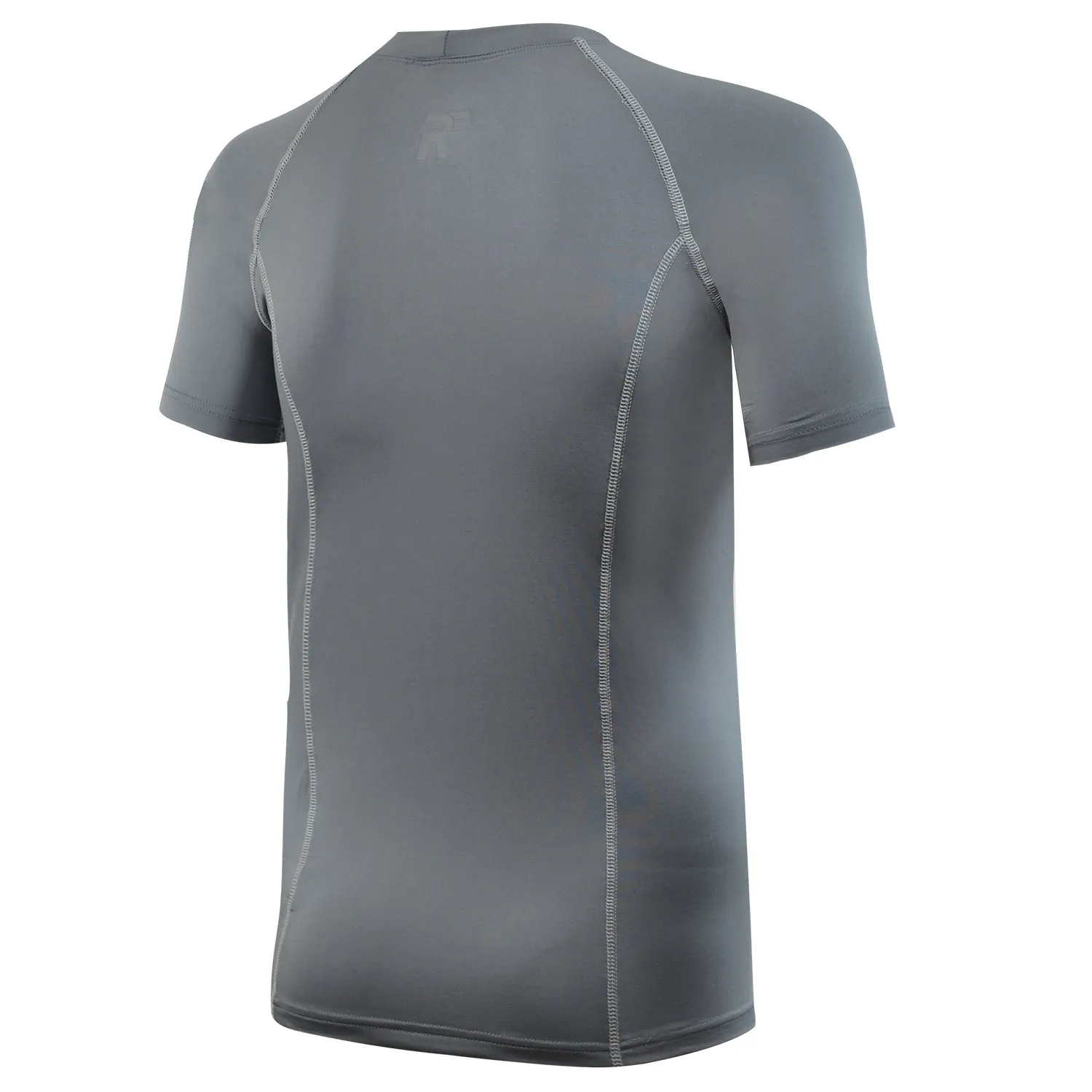 RunFlyte Men's Flyte Compression - Short Sleeve - Moisture Wicking T-Shirt Dark Grey/Light Grey