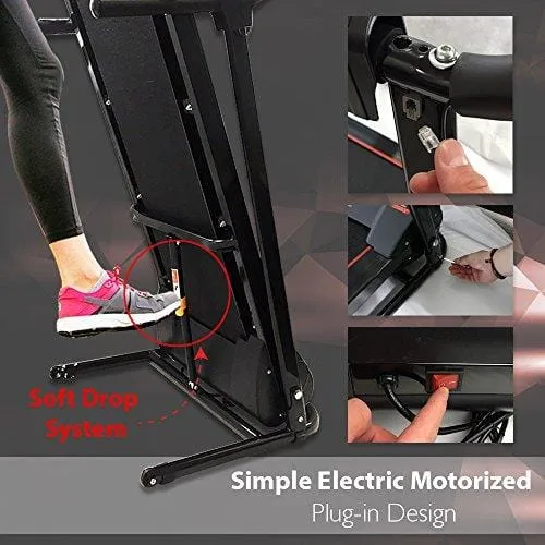 SereneLife Smart Digital Folding Exercise Machine - Electric Motorized Treadmill with Downloadable Sports App for Running & Walking - Pairs to Phones, Laptops, & Tablets via Bluetooth - SLFTRD18