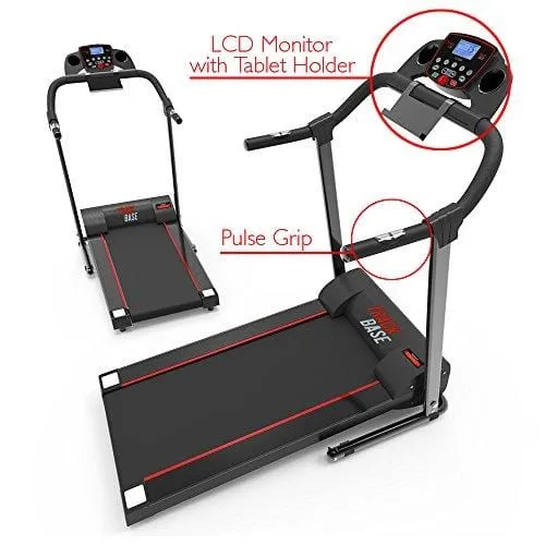 SereneLife Smart Digital Folding Exercise Machine - Electric Motorized Treadmill with Downloadable Sports App for Running & Walking - Pairs to Phones, Laptops, & Tablets via Bluetooth - SLFTRD18
