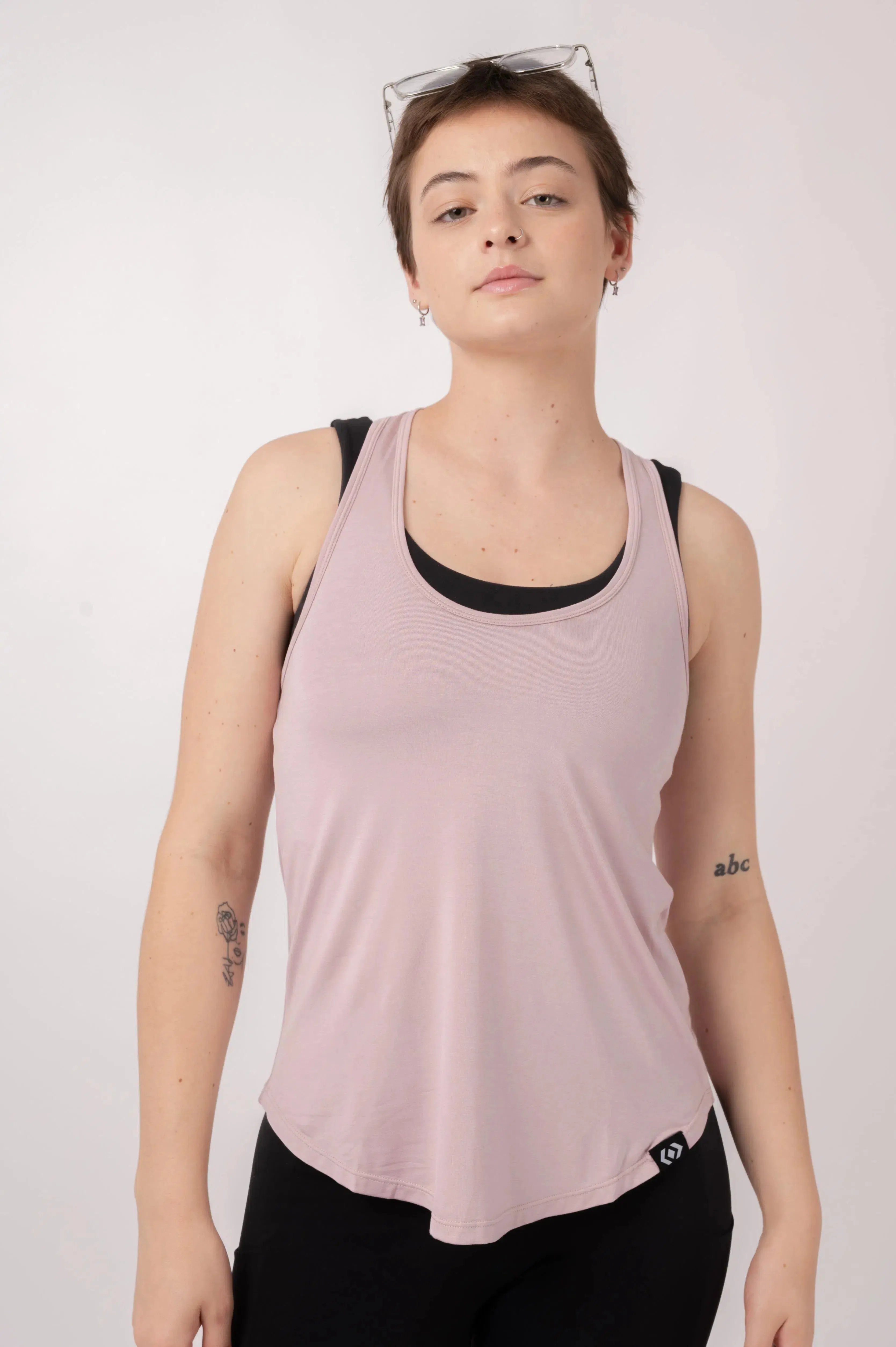 Slinky To Touch Racer Back Tank Top - Pale Mauve