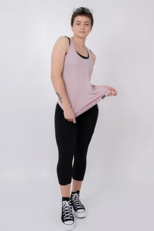 Slinky To Touch Racer Back Tank Top - Pale Mauve