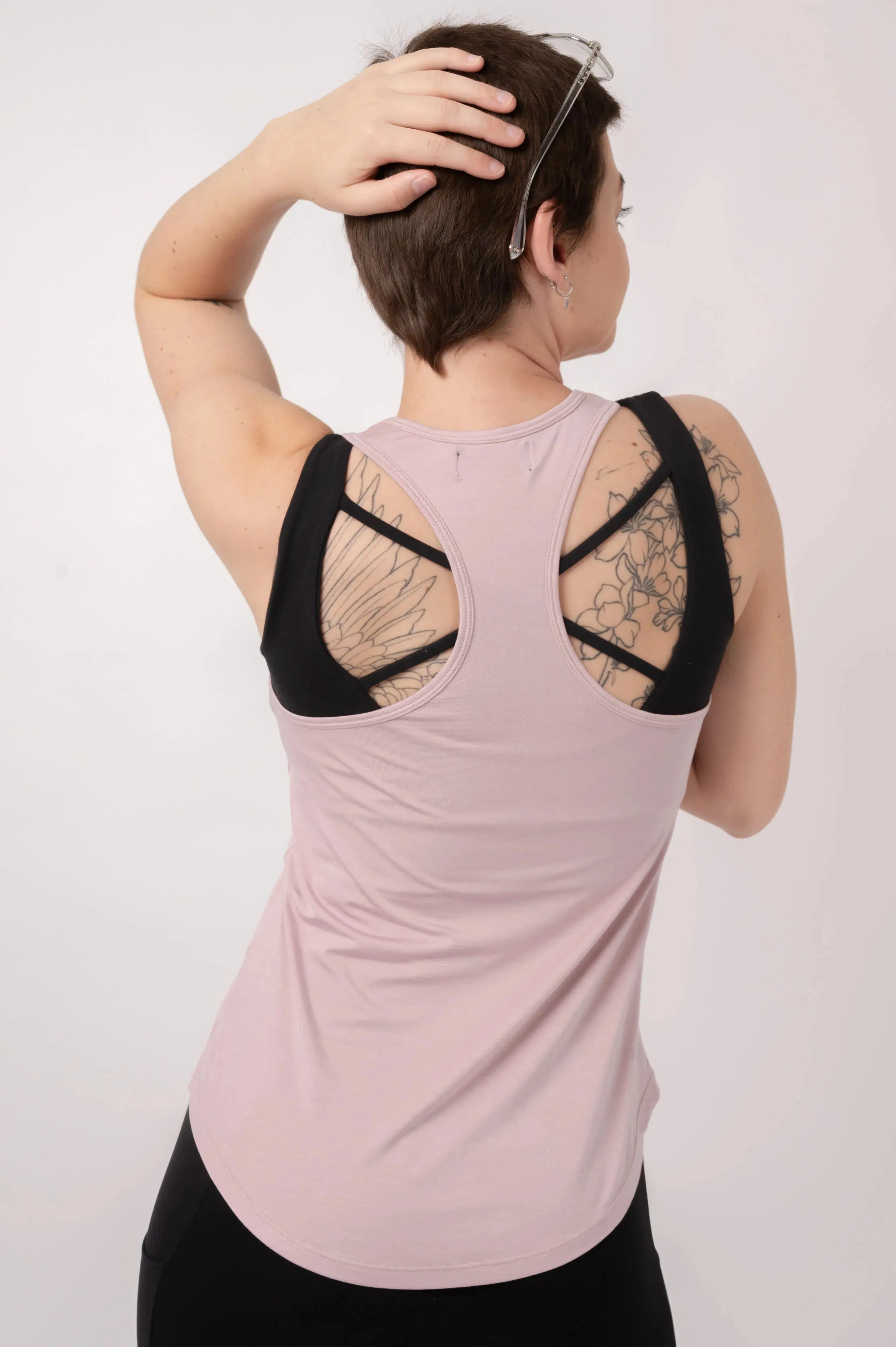 Slinky To Touch Racer Back Tank Top - Pale Mauve