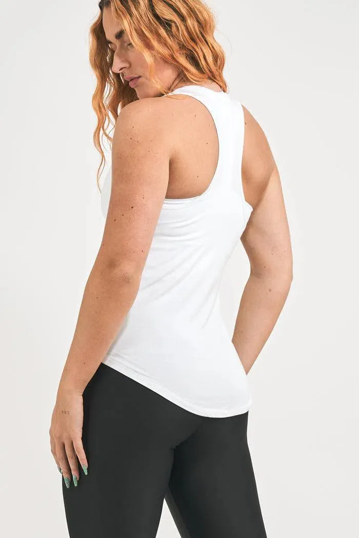 Slinky To Touch Racer Back Tank Top - White