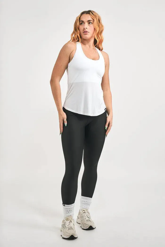 Slinky To Touch Racer Back Tank Top - White